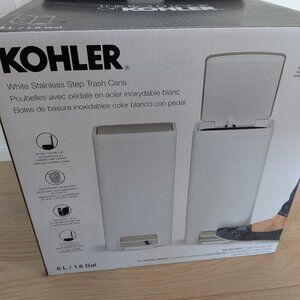 2 Pack Kohler Step cans 6L / 1.6 gal White
